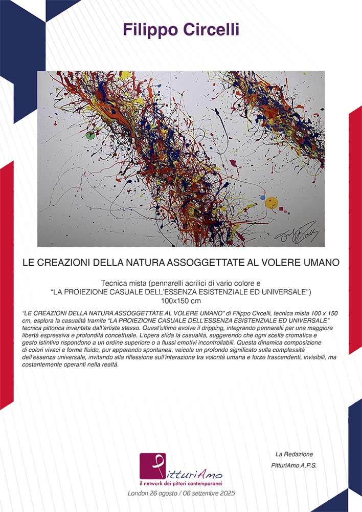 Critica d'arte all'opera "Le creazioni della natura assoggettate al volere umano" dell'artista contemporaneo Filippo Circelli