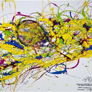 Vendita online opera dal titolo “La mia racchetta e le strisce di colore” realizzata dall'artista contemporaneo Filippo Circelli