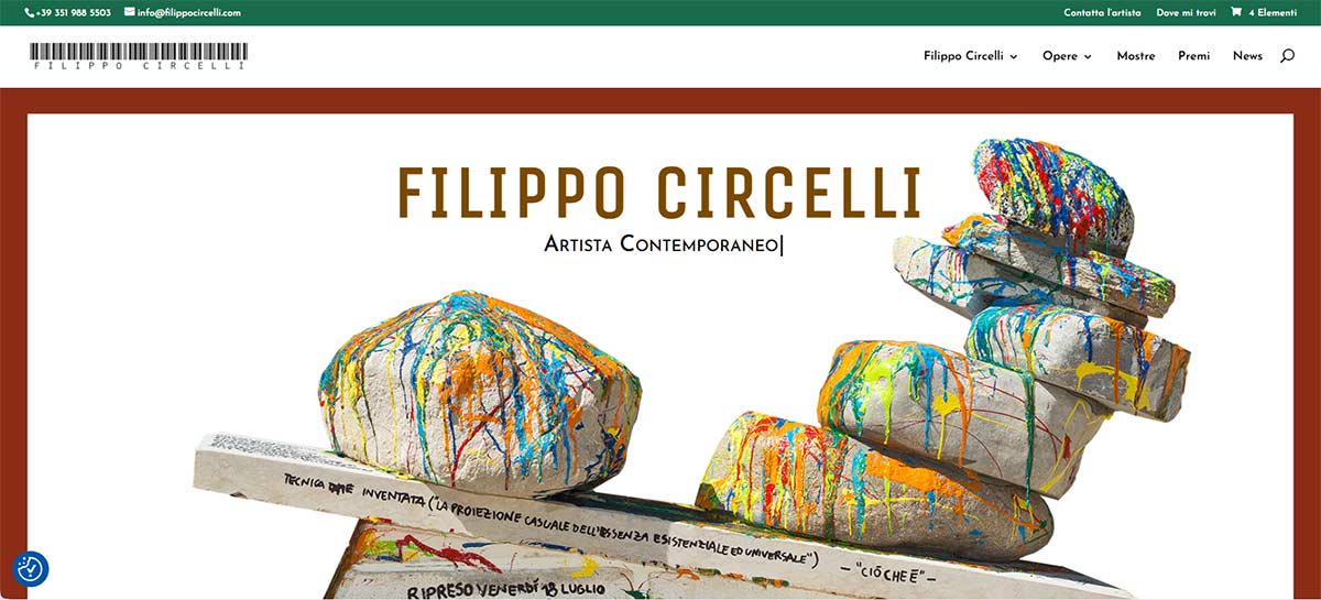 Sito web dell'artista contemporaneo Filippo Circelli